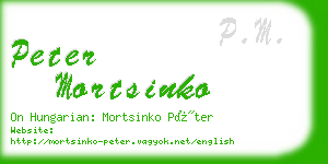 peter mortsinko business card